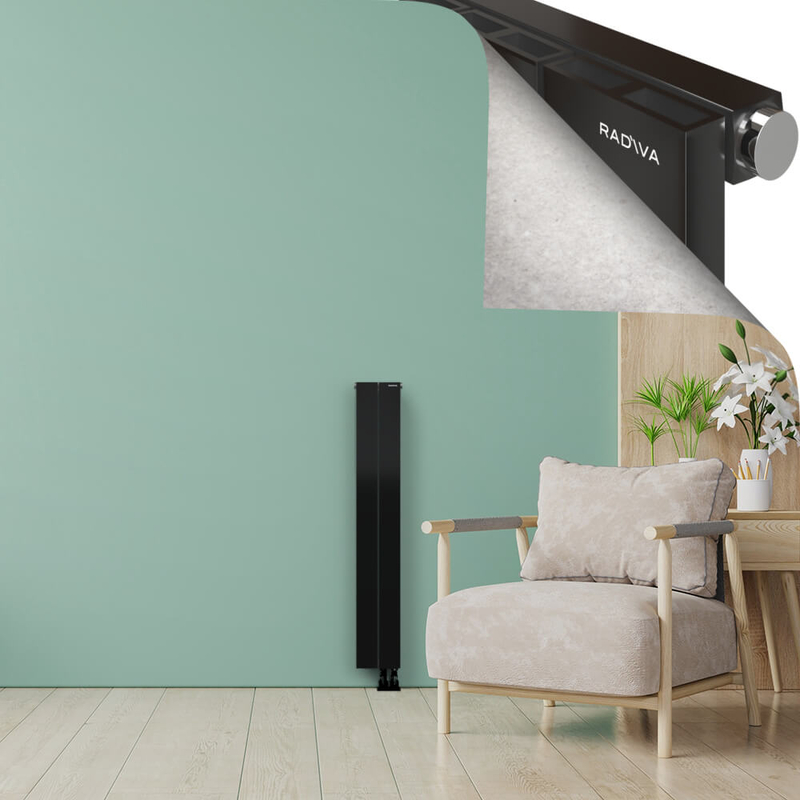 ENCELIA Radiateur en Aluminium 1200x185 Plasma Noir