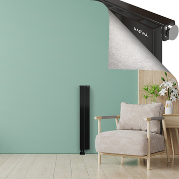 ENCELIA Radiateur en Aluminium 1200x185 Plasma Noir - Thumbnail