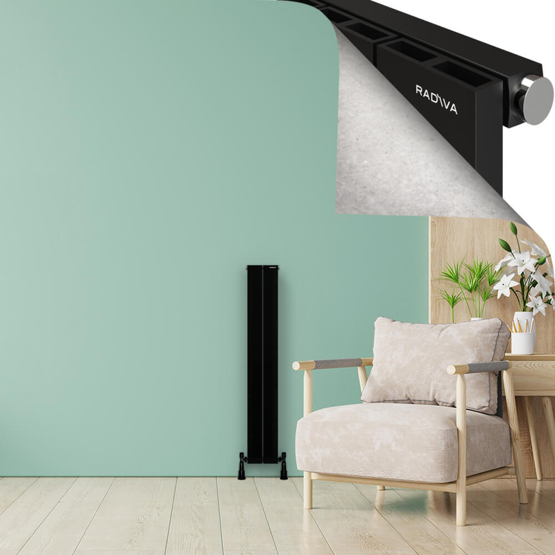 ENCELIA Radiateur en Aluminium 1200x185 Noir