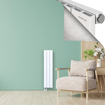 ENCELIA Radiateur en Aluminium 1200x280 Blanc - Thumbnail