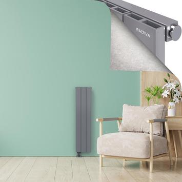 ENCELIA Radiateur en Aluminium 1200x280 Plasma Gris - Thumbnail
