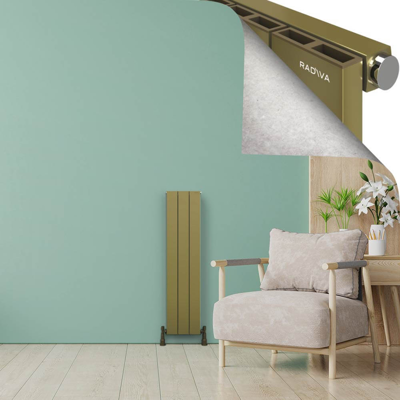 ENCELIA Radiateur en Aluminium 1200x280 Plasma Laiton