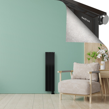 ENCELIA Radiateur en Aluminium 1200x280 Plasma Noir - Thumbnail