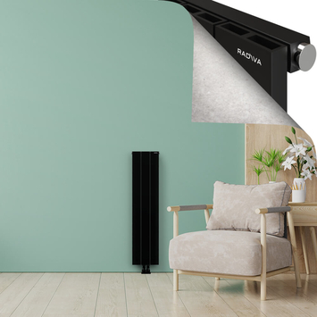 ENCELIA Radiateur en Aluminium 1200x280 Noir - Thumbnail