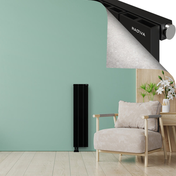 ENCELIA Radiateur en Aluminium 1200x280 Noir - Thumbnail