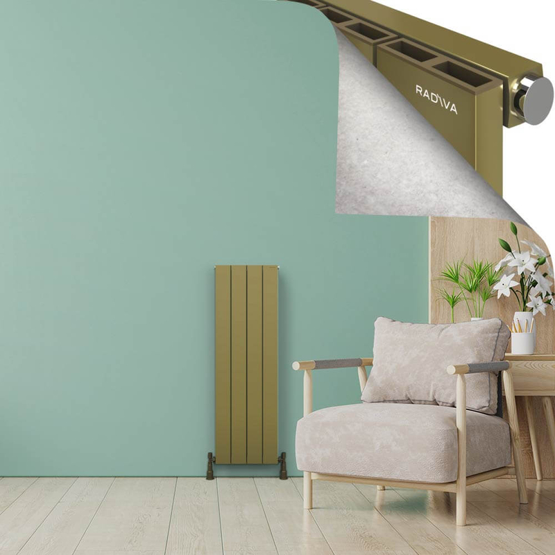 ENCELIA Radiateur en Aluminium 1200x375 Plasma Laiton