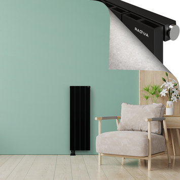 ENCELIA Radiateur en Aluminium 1200x375 Noir - Thumbnail