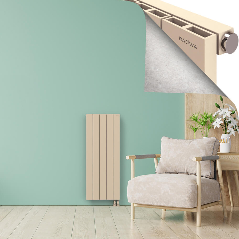 ENCELIA Radiateur en Aluminium 1200x470 Cappuccino
