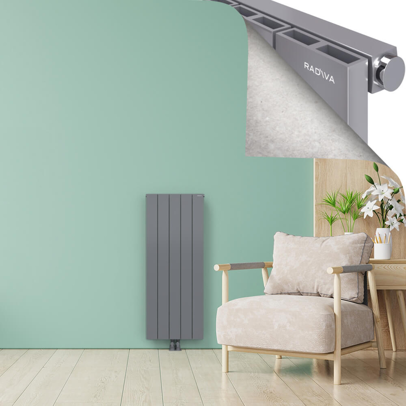 ENCELIA Radiateur en Aluminium 1200x470 Plasma Gris