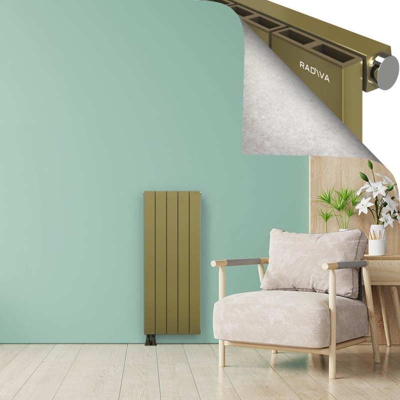 ENCELIA Radiateur en Aluminium 1200x470 Plasma Laiton