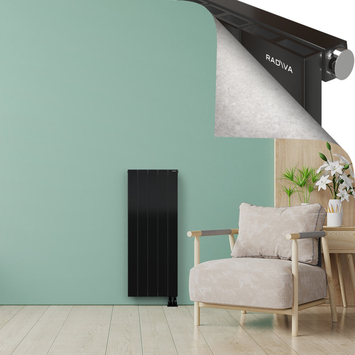 ENCELIA Radiateur en Aluminium 1200x470 Plasma Noir - Thumbnail