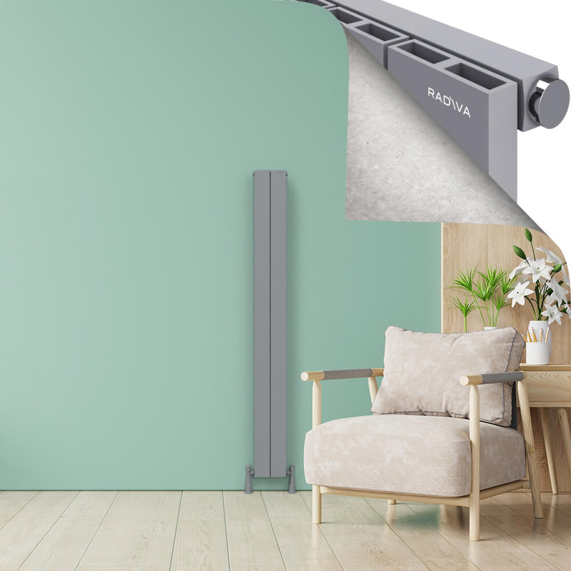 ENCELIA Radiateur en Aluminium 1800x185 Gris