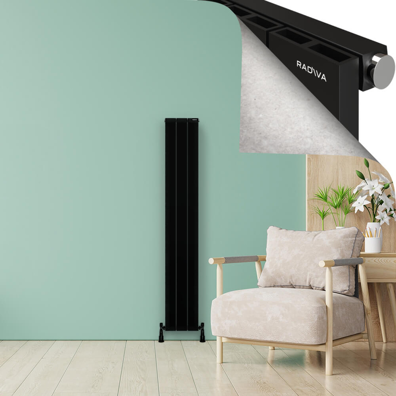 ENCELIA Radiateur en Aluminium 1800x280 Noir