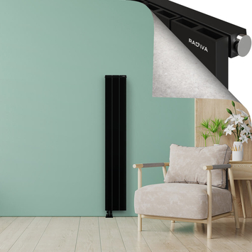 ENCELIA Radiateur en Aluminium 1800x280 Noir - Thumbnail