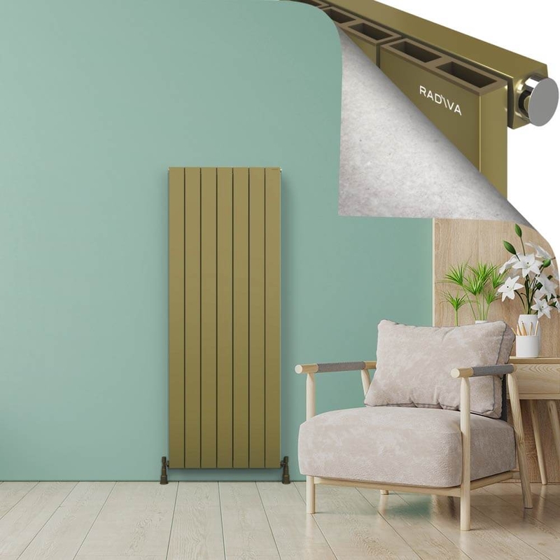 ENCELIA Radiateur en Aluminium 1800x660 Plasma Laiton