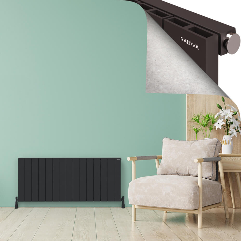 ENCELIA Radiateur en Aluminium 600x1420 Anthracite Foncé