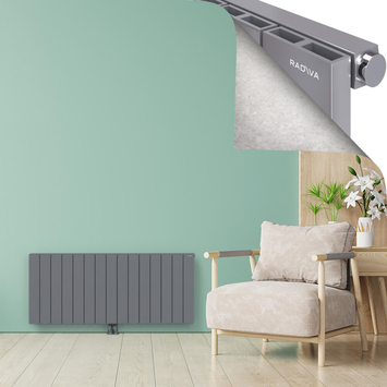 ENCELIA Radiateur en Aluminium 600x1420 Plasma Gris - Thumbnail