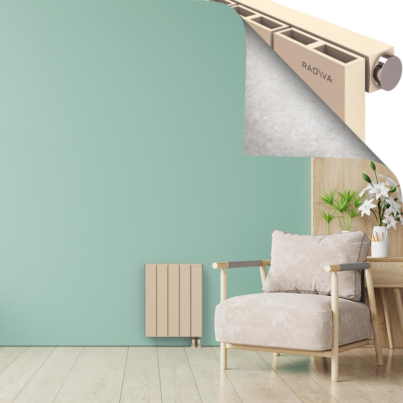 ENCELIA Radiateur en Aluminium 600x470 Cappuccino