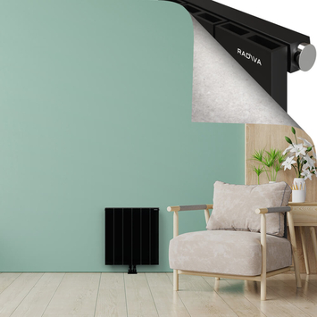 ENCELIA Radiateur en Aluminium 600x565 Noir - Thumbnail