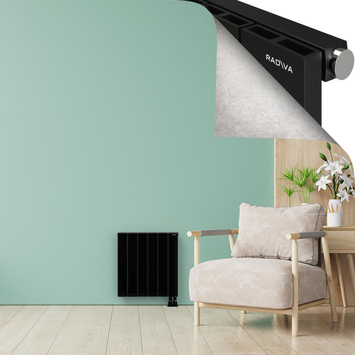 ENCELIA Radiateur en Aluminium 600x565 Noir - Thumbnail