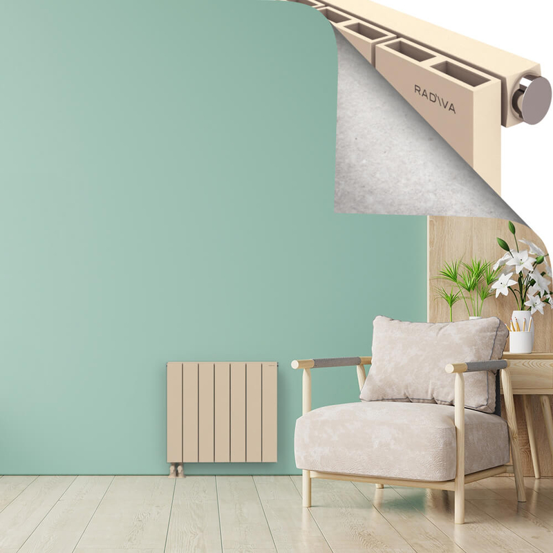 ENCELIA Radiateur en Aluminium 600x660 Cappuccino