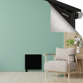 ENCELIA Radiateur en Aluminium 600x660 Noir - Thumbnail