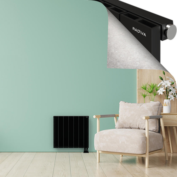ENCELIA Radiateur en Aluminium 600x660 Noir - Thumbnail