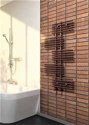 Fiji Decorative Towel Warmer 650x1250 Wood Effect - Thumbnail