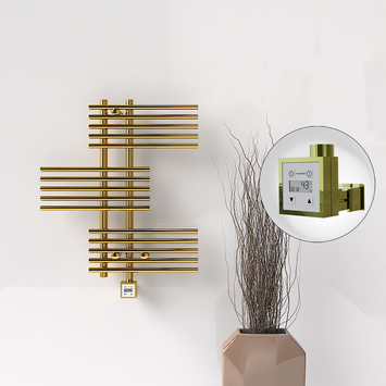 Radiva - FIJI Electric Towel Warmer 650x740 Gold (KTX3 Thermostat) 200W Radiva - FIJI Electric Towel Warmer 650x740 Gold (KTX3 Thermostat) 200W