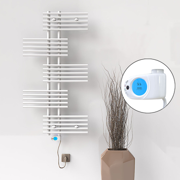 Radiva - FIJI Electric Towel Warmer 650x1250 White (Musa Thermostat) 600W