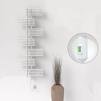 Radiva - FIJI Electric Towel Warmer 650x1762 White (On/Off Button) 900W