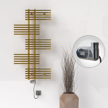 Radiva - FIJI Electric Towel Warmer 650x1250 Gold (Thesis Thermostat) 300W