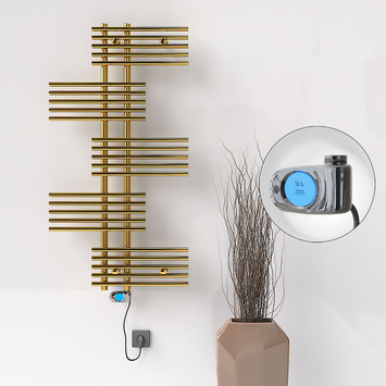 Radiva - FIJI Electric Towel Warmer 650x1250 Gold (Musa Thermostat) 300W