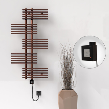  - FIJI Electric Towel Warmer 650x1250 Antique Copper (KTX1 Thermostat) 300W Spiral Cable