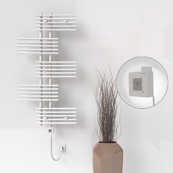 Radiva - Fiji Sèche Serviettes Electrique 650x1250 Blanc Ktx1 1000 Watt Câble en spirale