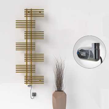 Radiva - FIJI Electric Towel Warmer 650x1762 Gold (Thesis Thermostat) 600W