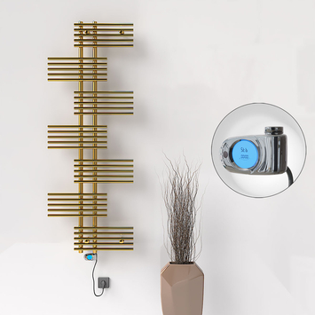 Radiva - FIJI Electric Towel Warmer 650x1762 Gold (Musa Thermostat) 600W