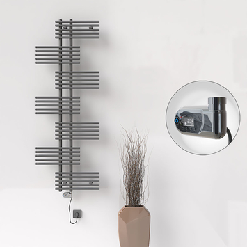 Radiva - FIJI Electric Towel Warmer 650x1762 Anthracite (Thesis Thermostat) 900W