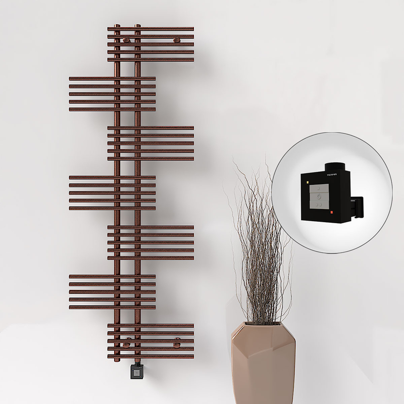 FIJI Electric Towel Warmer 650x1762 Antique Copper (KTX1 Thermostat) 600W