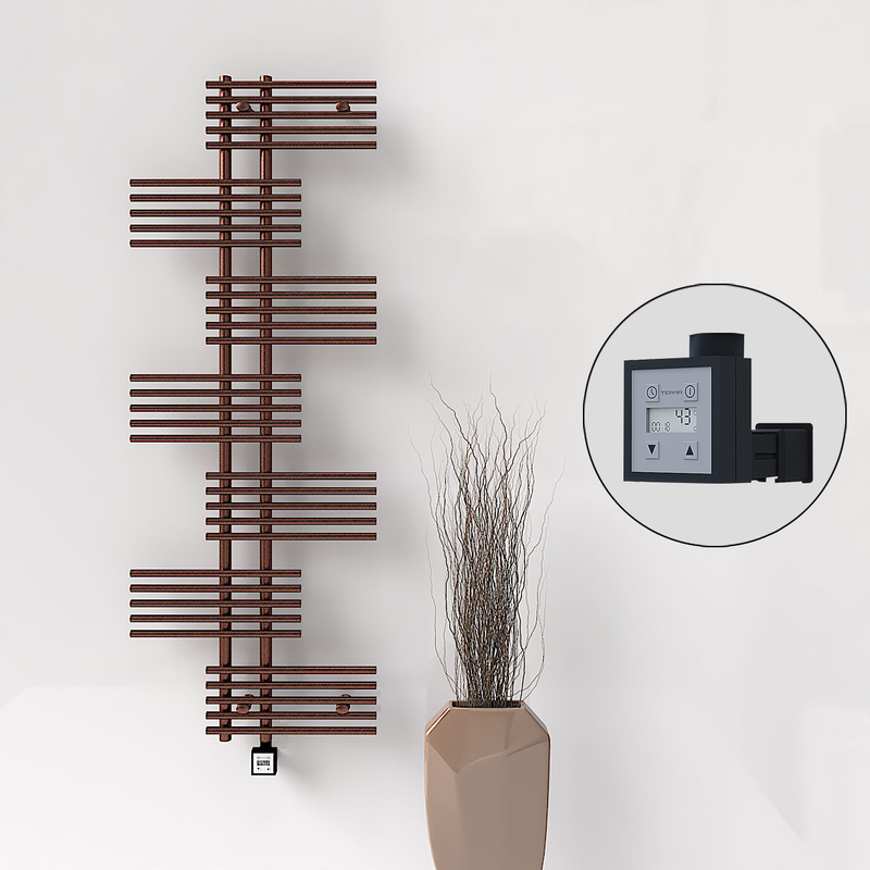 FIJI Electric Towel Warmer 650x1762 Antique Copper (KTX3 Thermostat) 600W