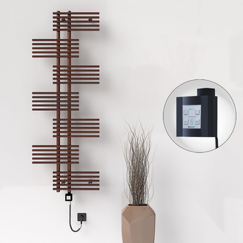 Radiva - Fiji Sèche Serviettes Electrique 650x1762 Antique Cuivre Ktx4 1000 Watt Câble en spirale