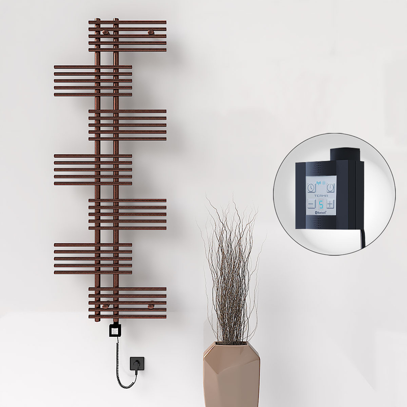 FIJI Electric Towel Warmer 650x1762 Antique Copper (KTX4 Thermostat) 600W Spiral Cable