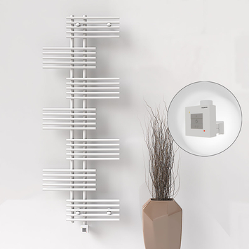 Radiva - Fiji Sèche Serviettes Electrique 650x1762 Blanc Ktx1 1000 Watt