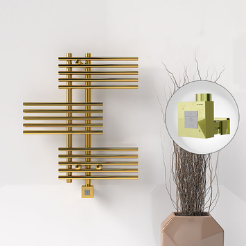 Radiva - FIJI Electric Towel Warmer 650x740 Gold (KTX1 Thermostat) 200W