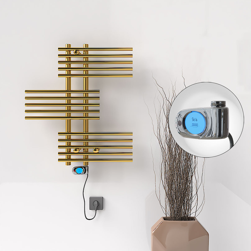 FIJI Electric Towel Warmer 650x740 Gold (Musa Thermostat) 200W