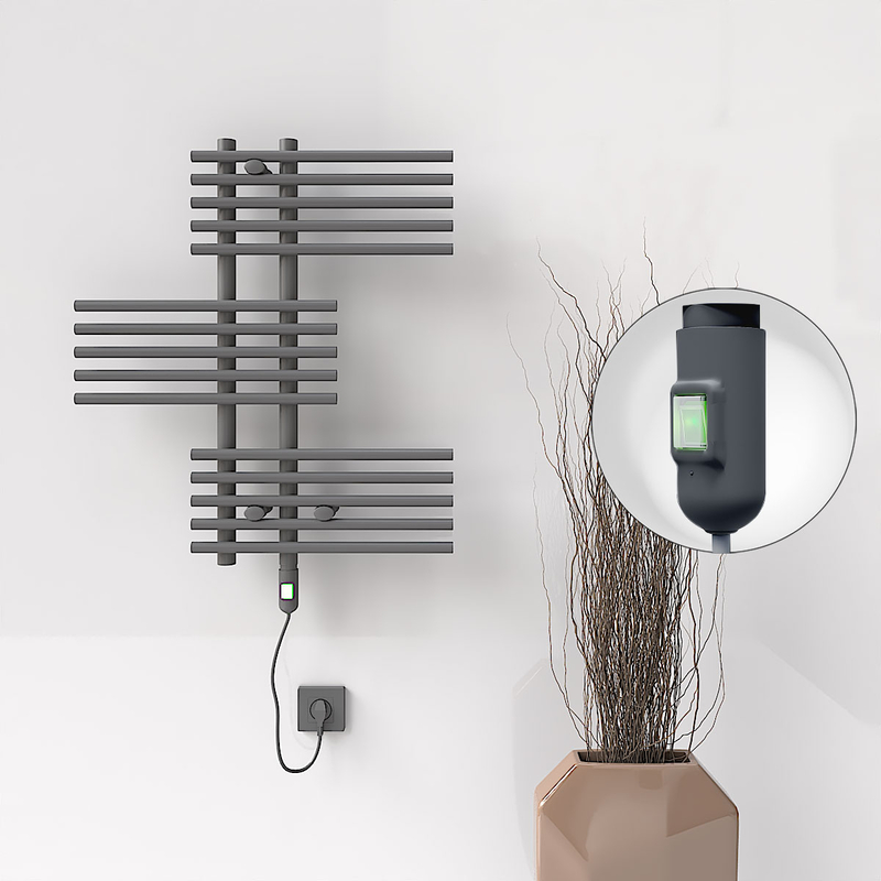 Fiji Sèche Serviettes Electrique 650x740 Anthracite (On/Off) 300 Watt