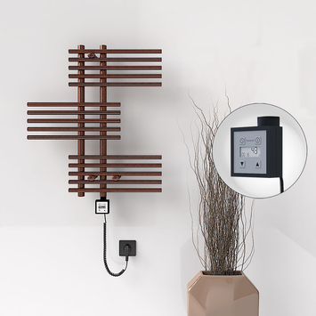  - FIJI Electric Towel Warmer 650x740 Antique Copper (KTX3 Thermostat) 200W Spiral Cable