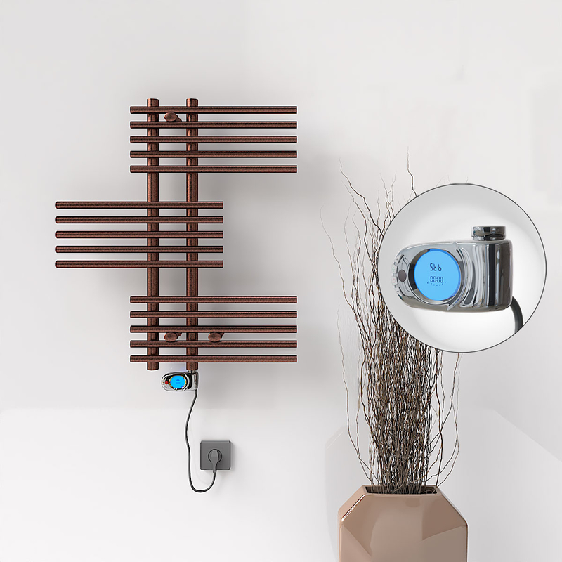 FIJI Electric Towel Warmer 650x740 Antique Copper (Musa Thermostat) 200W