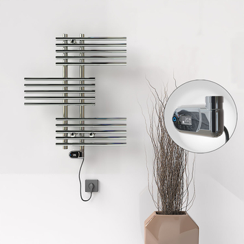 Radiva - Fiji Sèche Serviettes Electrique 200 Watt 650x740 Chrome (Thermostat Thesis)