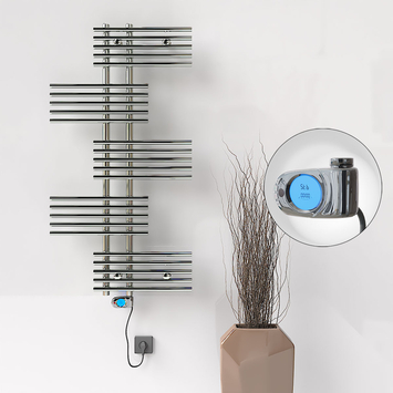 Radiva - Fiji Sèche Serviettes Electrique 300 Watt 650x1250 Chrome (Thermostat Musa)